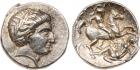 Kingdom of Paeonia, Patraos (340-315 BC). Silver Tetradrachm, 12.53g, 9h. Youthful, laureate head facing right. Rev. ?A