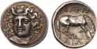 Thessaly, Larissa (mid to late 4th Century BC). Silver Drachm, 6.06g, 7h. Head of the nymph Larissa facing, slightly in