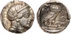 Attica, Athens (c.449-415 BC). Silver Tetradrachm, 17.19g, 9h. Head of Athena facing right, wearing a crested Attic hel