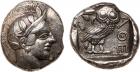 Attica, Athens (c.449-415 BC). Silver Tetradrachm, 17.29g, 8h. Head of Athena facing right, wearing crested Attic helme