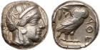 Attica, Athens (c.449-415 BC). Silver Tetradrachm, 17.16g, 6h. Head of Athena facing right, wearing crested Attic helme