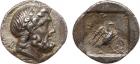 Caria, Stratonikeia (c.125-85 BC). Silver Hemidrachm, 1.20g, 12h. Laureate and bearded head of Zeus facing right. Rev.