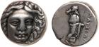 Satraps of Caria, Maussollos (377-353 BC). Silver Drachm, 3.70g, 12h. Mint of Halikarnassos, head of Apollo facing, inc