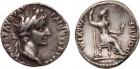 Tiberius (AD 14-37). Silver Denarius, 3.63g, 9h. Mint of Lugdunum. TI CAESAR DIVI AVG F AVGVSTVS, laureate head facing