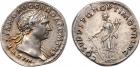 Trajan(AD 98-117). Silver Denarius, 3.30g, 6h. Mint of Rome, struck AD 107. IMP TRAIANO AVG GER DAC P M TR P, laureate