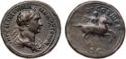 Trajan(AD 98-117). Æ Proto-Medallion, 35.29g, 6h. IMP CAES NERVA TRAIAN AVG GERM P M, laureate and draped bust facing r