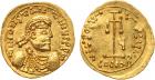 Constans II (AD 641-668). Gold Tremissis, 1.50g, 6h. Mint of Syracuse. dN CONSTAN TINUS PP A, diademed, draped and cui