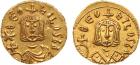 Theophilus (AD 829-830). Gold Semissis, 1.78g, 6h. Mint of Syracuse. Bust of emperor facing, wearing a chlamys and hol