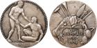 OlympicGames. The 8th Olympiade, Paris, 1924. Silver Award Medal for second place, 79.64g, 55mm, by André Rivaud (born 1