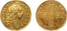 William III (1694-1702). Gold Half-Guinea, 1698, 4.26g. Laureate head right. Rev. Crowned cruciform emblematic shields