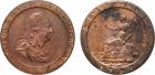 George III (1760-1820). Copper Penny, 1797, 28.48g. Laureate and draped bust right, ten leaf wreath, ribbon tie points o