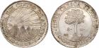 Central American Republic. Silver 8-Reales, 1840/39, NG-MA, 26.98g. Sun over mountains. Rev. Tree, 8  R (KM 4). Extre