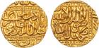 Mughal. Akbar (AH 963-1014; 1556-1605 AD). Gold Mohur, Dar al-Saltanat Ahmedabad, AH 983, 11g, 23mm. Kalima (KM 108.2).