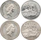 Elizabeth II (1952- ). Cupro-nickel Pattern 50-Cents, 1986, 13.54g, struck at the Royal Mint. Crowned bust right. Rev.