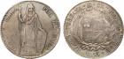 Republic. Silver 8-Reales, 1855, Lima mint, MB, 24.45g. Liberty standing. Rev. A