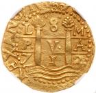 Peru. Cob 8 Escudos, 1713/2 - M (Lima) NGC EF45