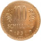 Austria. 100 Schillings, 1931 NGC Unc