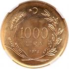 Turkey. 1000 Lira, 1978 NGC Proof 66 - 2