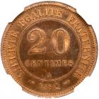 France. Essai 20 Centimes, 1898 NGC MS66 RD - 2