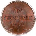 France. Centime, 1850A PCGS MS67 BR - 2