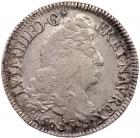 France. 1/2 Ecu, 1690-A About VF