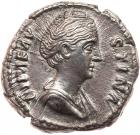 Faustina Senior, wife of Antoninus Pius. Silver Denarius (2.53g) EF