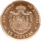 Spain. 10 Pesetas, 1878 (62) DE M PCGS MS66 - 2