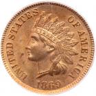 1869 Indian Head 1C PCGS MS65 RD