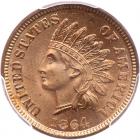 1864 Indian Head 1C. Bronze, with L PCGS MS66 RD