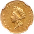 1855-O $1 Gold Indian NGC AU55