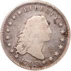 1795. Flowing Hair, 2 Leaves, Silver Plugged. B-9, BB-13, Rarity 4