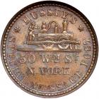 1863 Civil War Token. NY - Hussey's Message Post. Fuld-630AK-2A, Rarity 3 MS64 B - 2