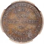 (1867) The Jefferson - Equal and Exact Justice to All Men Medal. Jab-26 NGC MS - 2