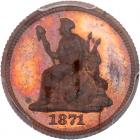 1871 Pattern Half Dime. Copper, reeded edge. Judd-1060, Pollock-1195, Rarity 7