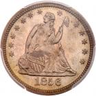 1856 Liberty Seated 25C PCGS Proof 64