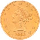 1863 Pattern Eagle. Gilt copper, reeded edge. Judd-350, Pollock-422, Rarity 6