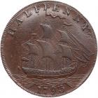 1793 Washington Ship Halfpenny with Lettered Edge Breen-1225 EF45 - 2