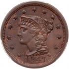 1847 N-28 R3+ Repunched 4 PCGS graded MS64 Brown