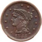 1855 N-10 R1 Italic 55 PCGS graded MS64 Brown