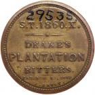 (1862) DRAKE'S PLANTATION BITTERS EPS-81 One Cent Franklin F12 - 2