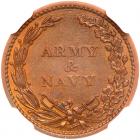 1863 Civil War Token. Army & Navy. Fuld-233/312A, Rarity 1 NGC MS64 RB - 2