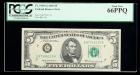 1969, $5 Federal Reserve Note. PCGS Gem New 66PPQ