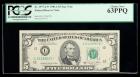 1981-A, $5 Federal Reserve Note. Star Note. PCGS Choice New 63PPQ