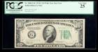 1934-C, $10 Federal Reserve Note. Wide Face Star Note. PCGS Very Fine 25