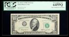 1950-E, $10 Federal Reserve Note. Misalignment Error. PCGS Very Choice New 64PPQ