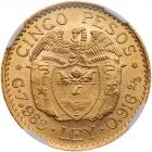 Colombia. 5 Pesos, 1925 (Medellin) NGC MS63 - 2