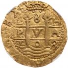 Peru. Cob 8 Escudos, 1708-H (Lima) NGC AU55