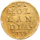 Netherlands: Holland. Gold Stuiver, 1739 PCGS MS62 - 2