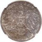 German States: Baden. 3 Marks, 1908-G NGC MS64 - 2