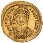 Justinian I. Gold Solidus (4.18 g), 527-565 VF